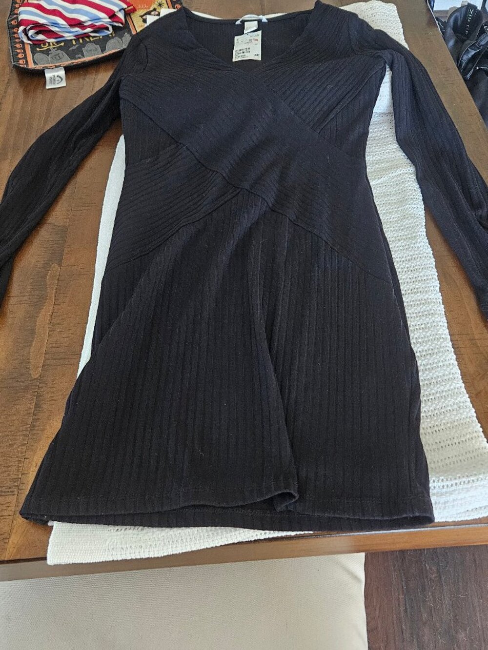 H & M  Black ribbed knit dress